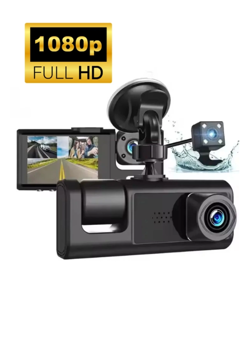 3 Kameralı Araç Kamerası 1080P 2 Inch Ekran 170* Geniş Açılı Araç Kamerası