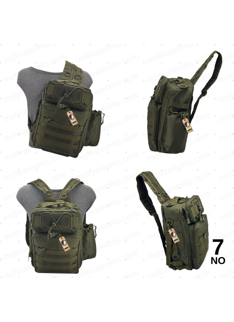 38CM Taktik Outdoor Haki Yeşil Sırt veya Çapraz Duble Çanta NO7
