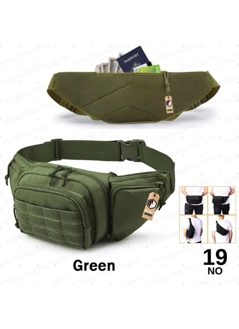 45CM Taktik Outdoor Airsoft Haki Yeşil Bel Çantası NO19