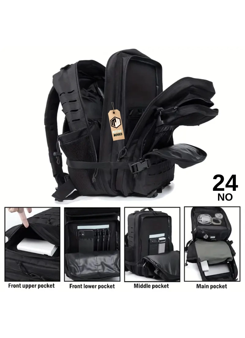 49CM Taktik Haki Yeşil Lazer Kesim Outdoor Dağcı Asker Sırt Çantası MW502 NO24