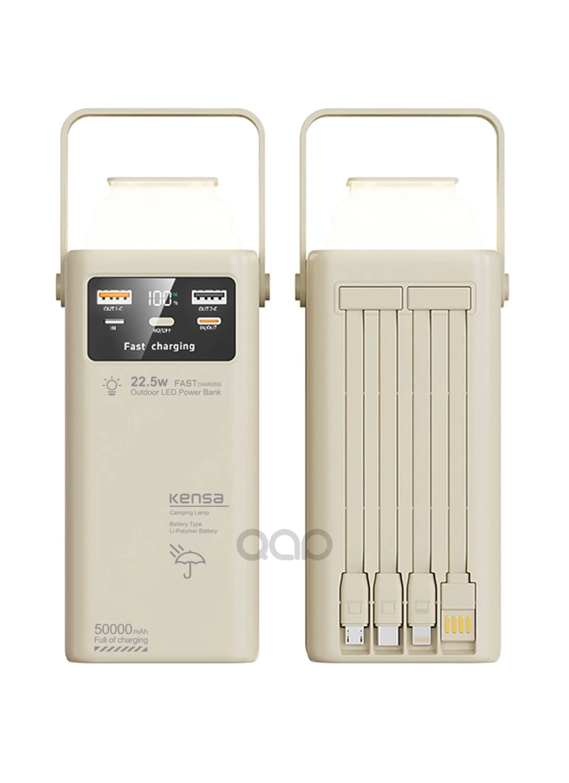 PW113 50000 Mah Pd 22,5w Kendinden Kablolu Hızlı Şarj PowerBank Turbo Hızlı Fener Özellikli Kamp