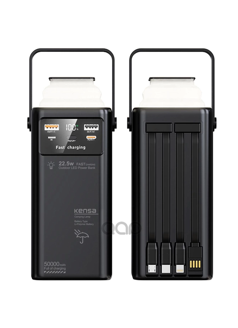 PW113 50000 Mah Pd 22,5w Kendinden Kablolu Hızlı Şarj PowerBank Turbo Hızlı Fener Özellikli Kamp