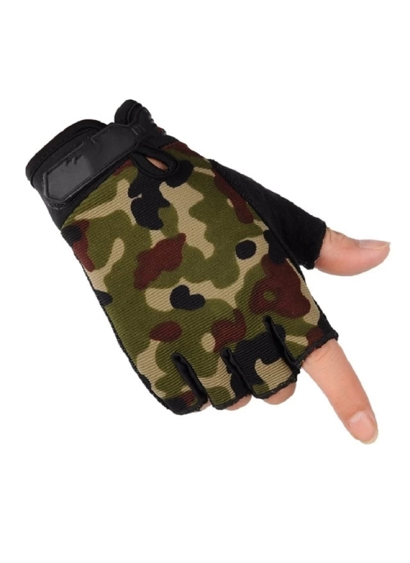 Kısa Taktik Eldiven Haki Yeşil Yarım Parmak Yazlık Asker Polis Dağcı Avcı Airsoft Sporcu Eldiven
