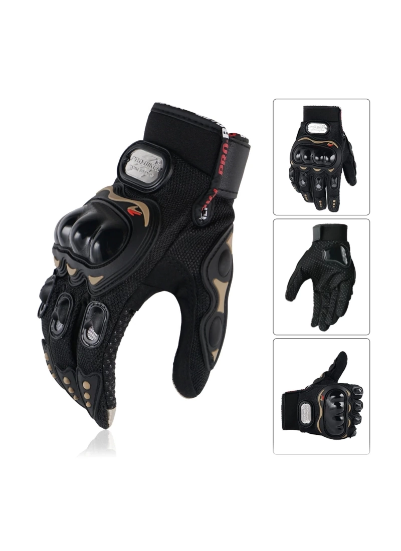 Unisex Siyah Korumalı Motosiklet Eldiveni