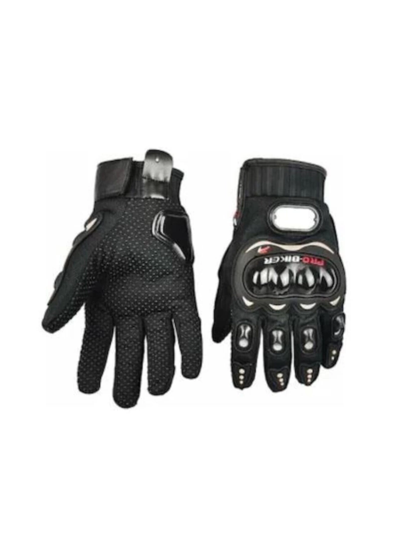 Unisex Siyah Korumalı Motosiklet Eldiveni