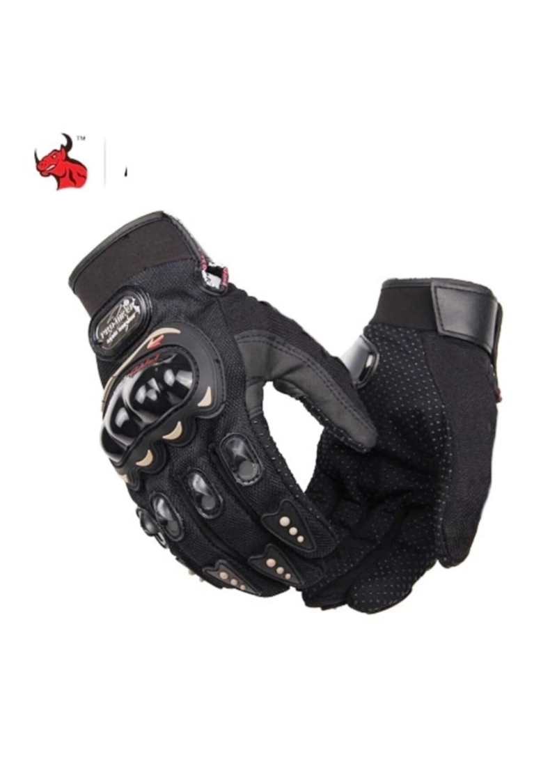 Unisex Siyah Korumalı Motosiklet Eldiveni