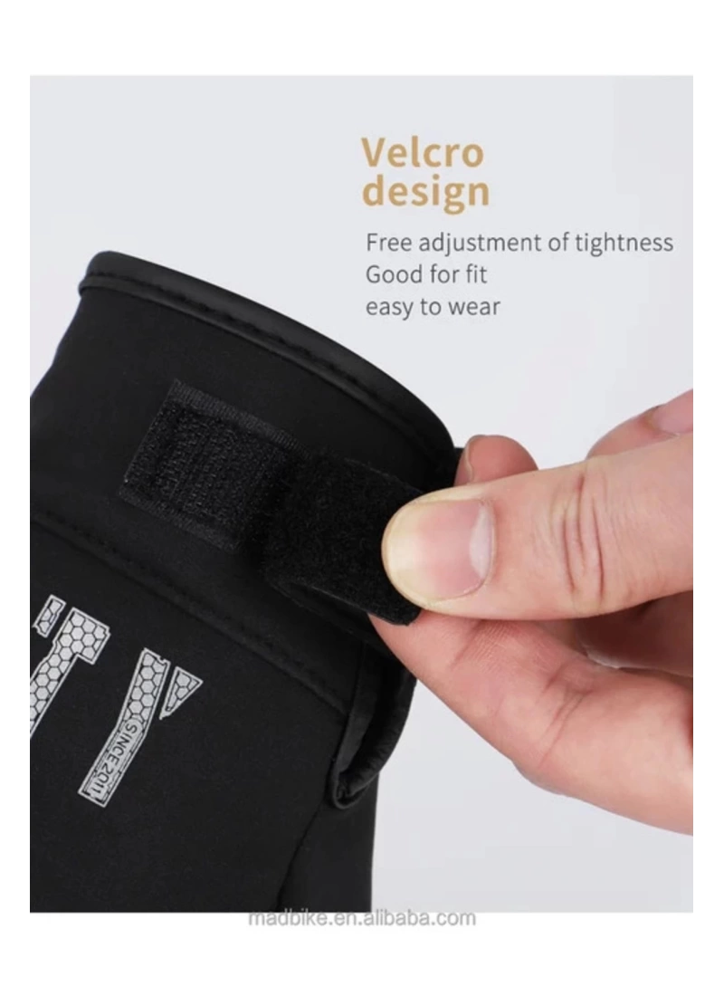 Unisex Thermotex Dokunmatik Motosiklet Eldiveni Korumalı Su Itici Softshel Kumaş Motorcu Eldiveni