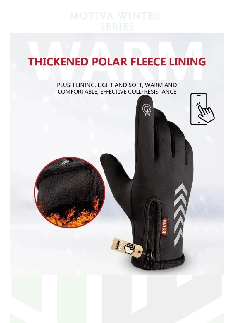 Softshell Unisex Bisiklet, Motosiklet Eldiven Dokunmatik Kışlık Suya Dayanıklı Kaymaz Reflektörlü
