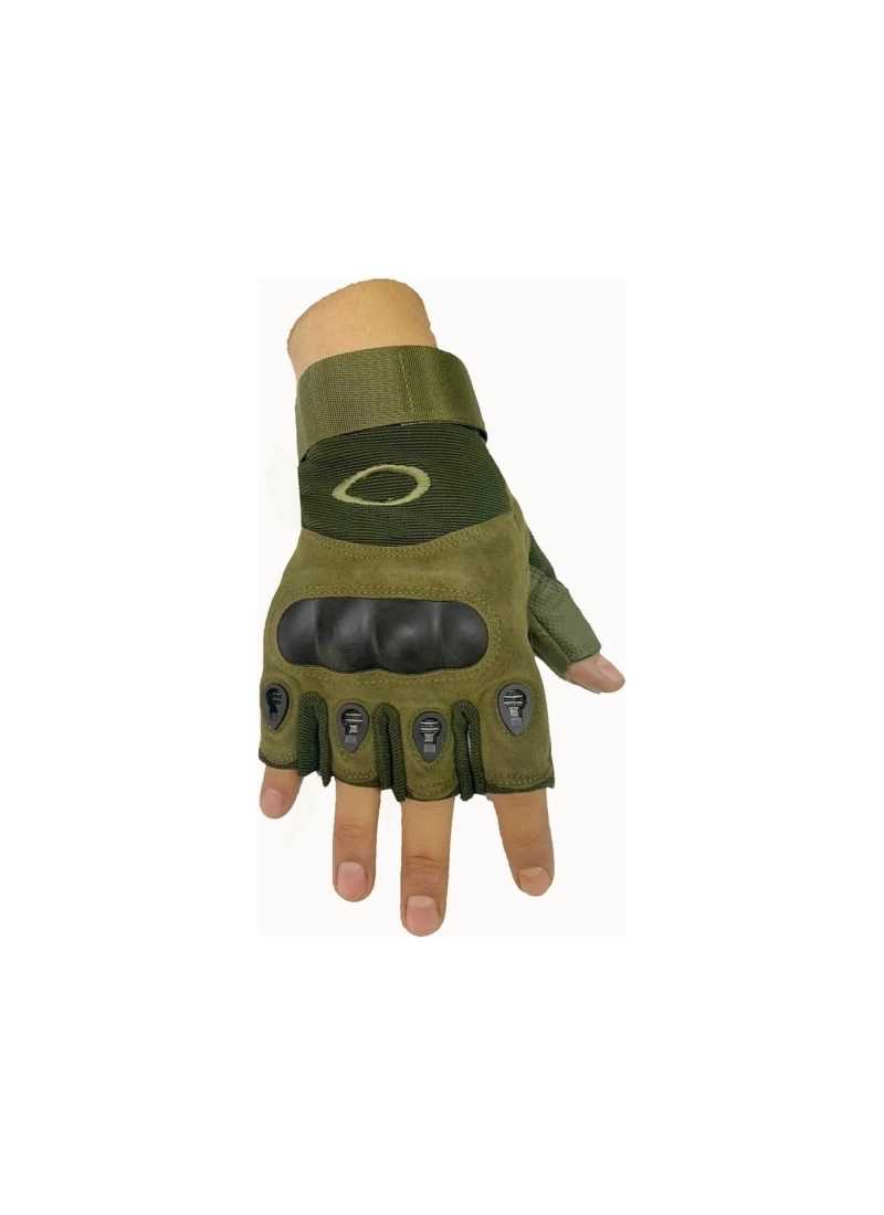 Erkek Tactical Kesik Parmak Eldiven Camel