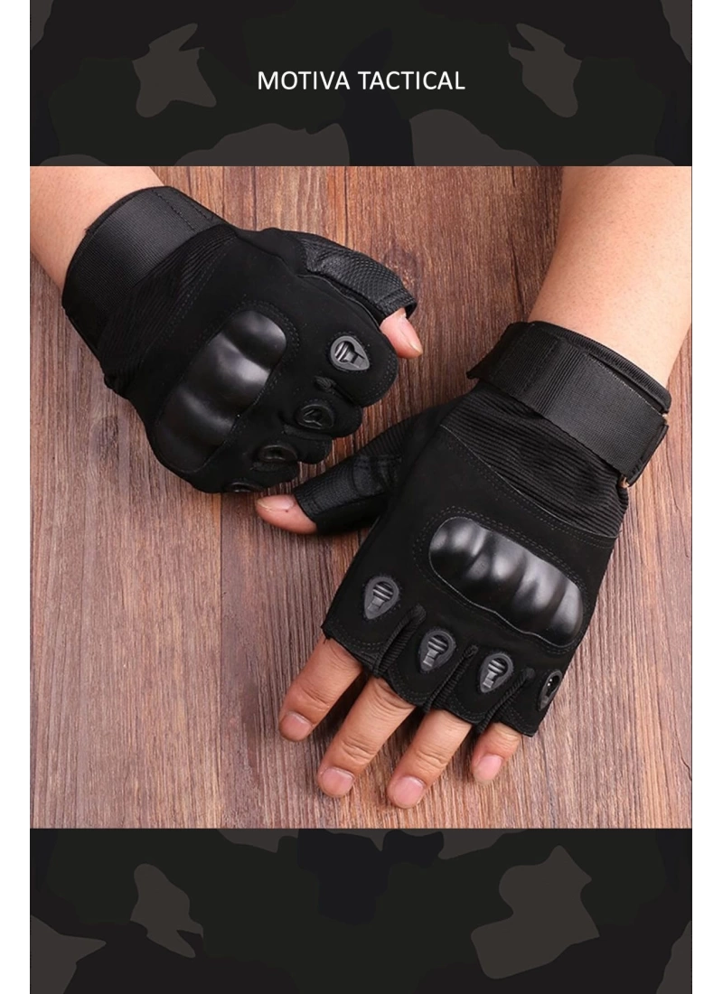 Motosiklet Bisiklet Taktik Combat Outdoor Sport Korumalı Yarım Eldiven