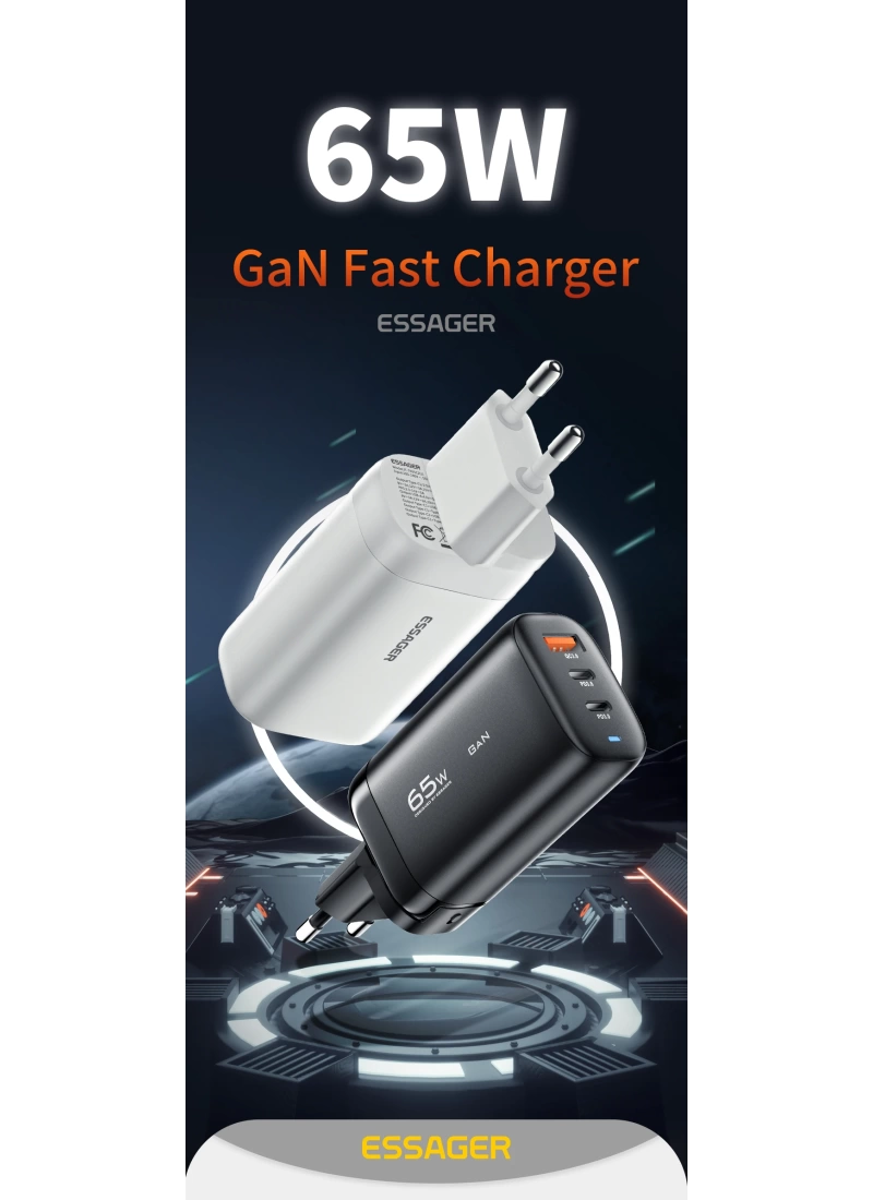 GaN Charger USB Type-C Hızlı Şarj 65W 45W+20W PPS PD QC3.0 Hızlı Şarj Cihazı Macbook Dizüstü Ipad Tablet iPhone Samsung