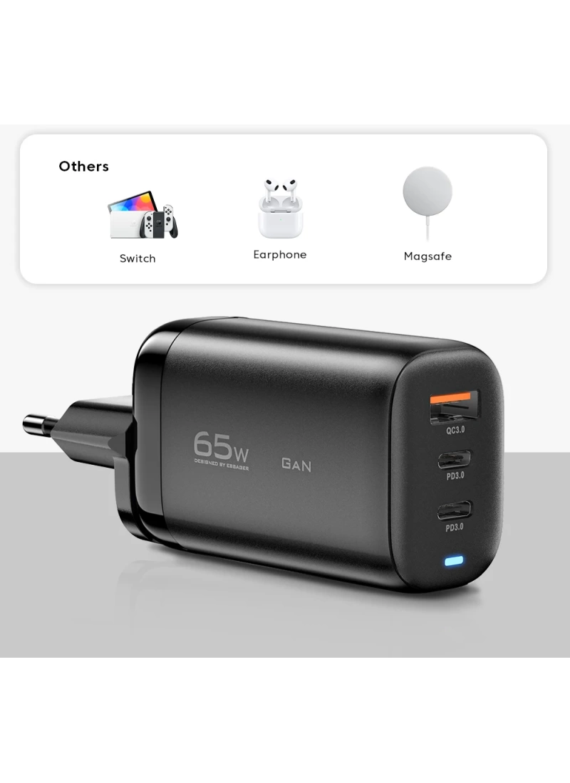 GaN Charger USB Type-C Hızlı Şarj 65W 45W+20W PPS PD QC3.0 Hızlı Şarj Cihazı Macbook Dizüstü Ipad Tablet iPhone Samsung