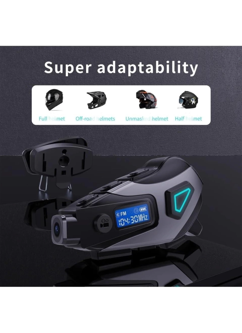 K10 Motosiklet Kask Kameralı Fm Radyo Wifi 5.4 Kulaklık 1080P Su Geçirmez 32GB MicroSD Dahil