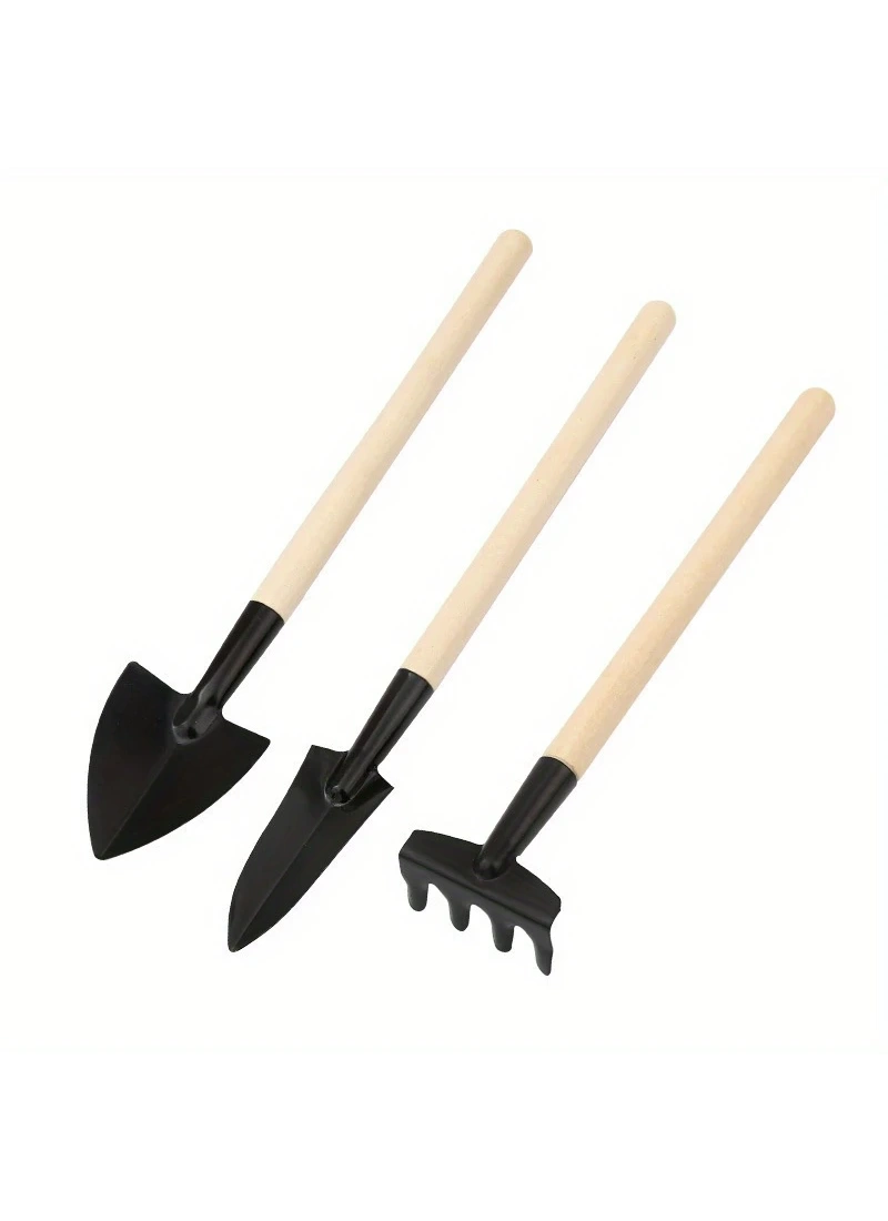 Metal Mini Alet Seti Kürek Tırmık Bahçe Hobi Outdoor Dayanıklı Mini Doğa Seti