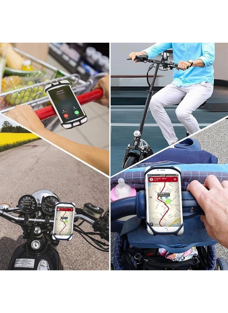 Universal Silikon Telefon Tutucu Motosiklet Bisiklet Gidon Bağlantılı Pratik Esnek