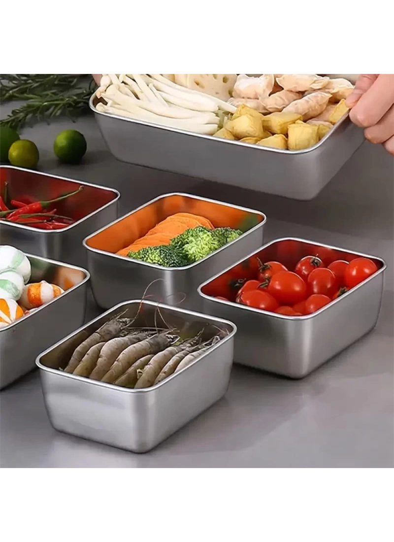 Paslanmaz Çelik Kase 2li Set Çelik Kamp Yemek Tabağı
