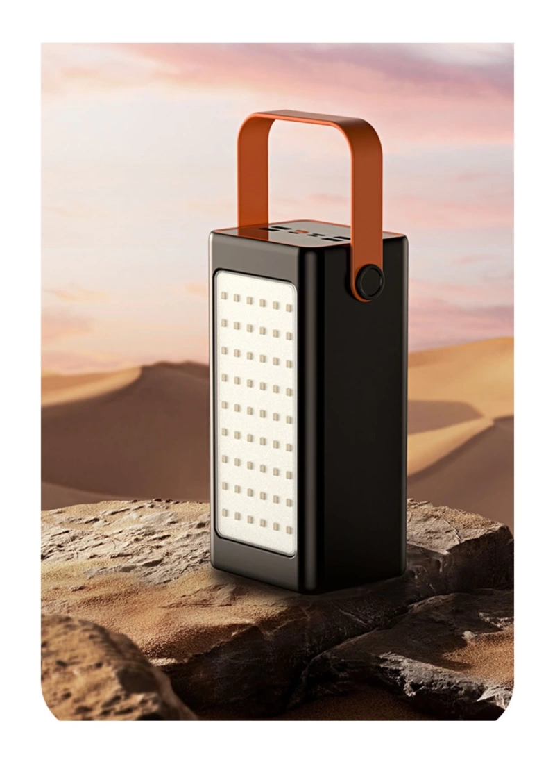 70.000 mAh Hızlı Şarj Kamp Işıklı 4x USB 1x Type-C 1x Micro 1x Lightning Çıkışlı Led Panel Powerbank