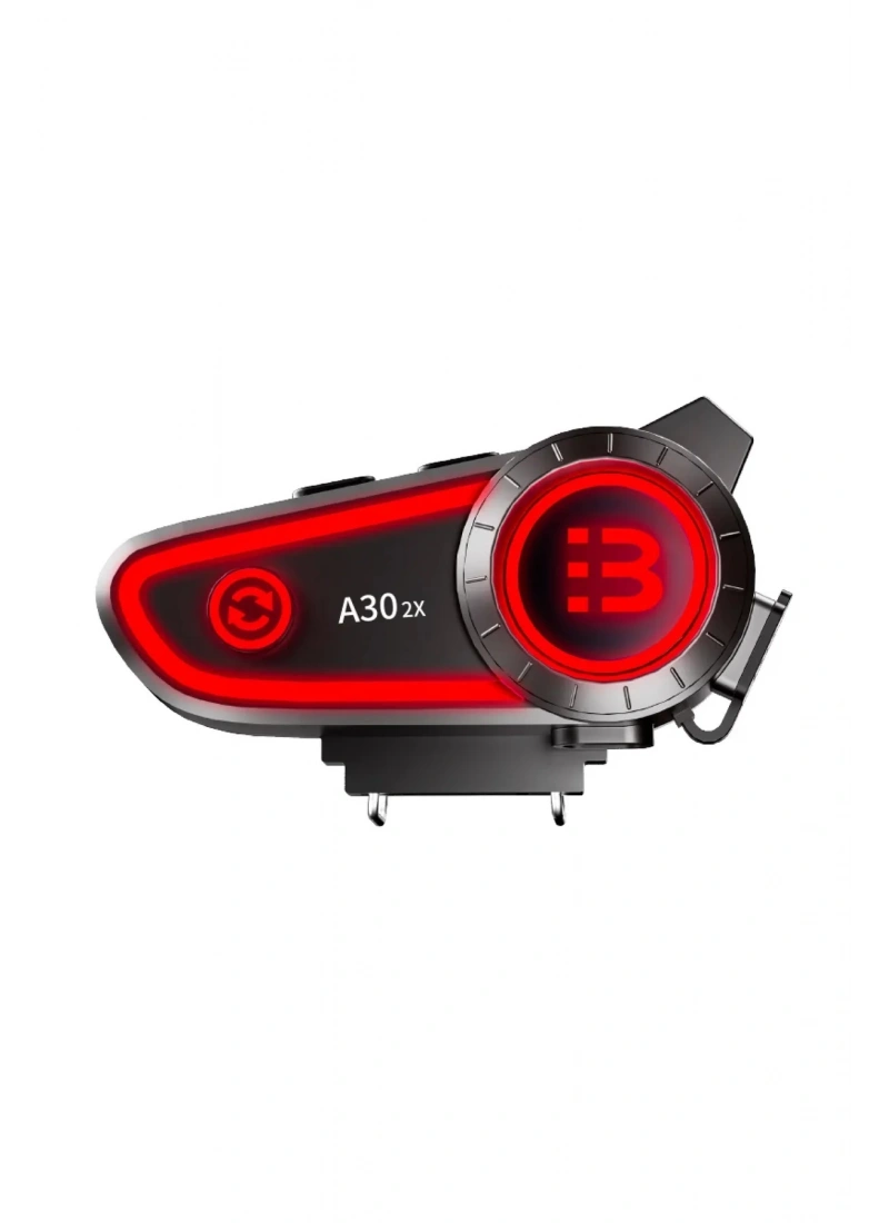 A30 2X İki Cihaz Eşleşmeli Motosiklet Bluetooth Kask Kulaklığı Interkom RGB Işıklı BT5.3