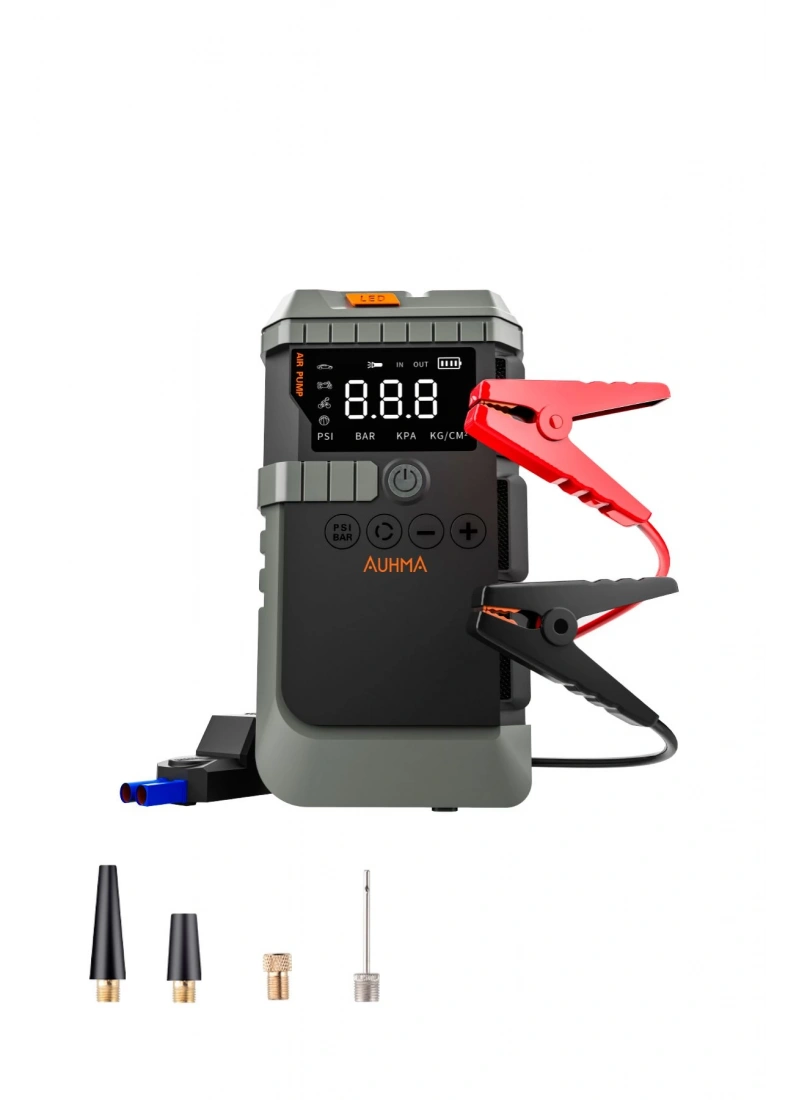 A7711 Jump Starter / Akü Takviye Cihazı | 12.000 mah 4ü 1 Arada Powerbank, Hava Kompresörü, LCD Ekran, 1