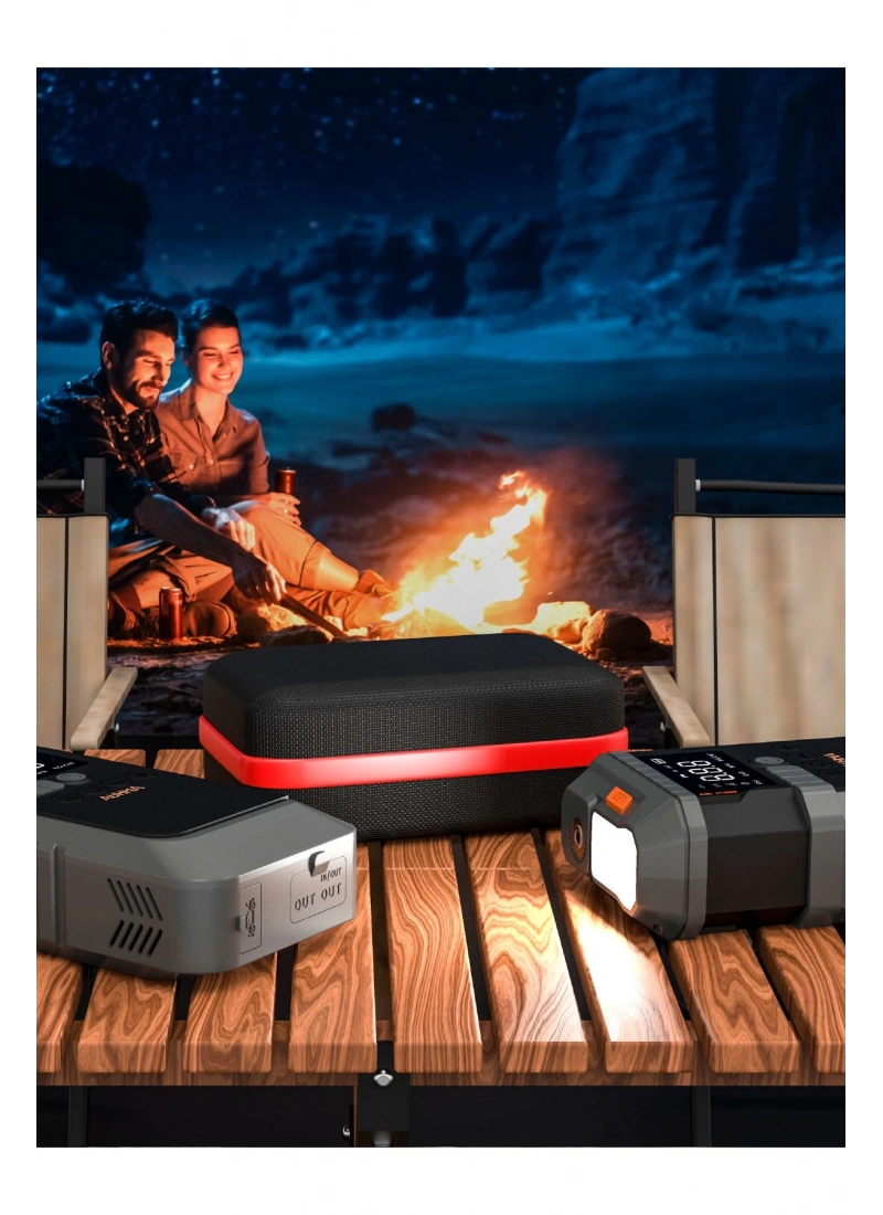 A7711 Jump Starter / Akü Takviye Cihazı | 12.000 mah 4ü 1 Arada Powerbank, Hava Kompresörü, LCD Ekran, 1