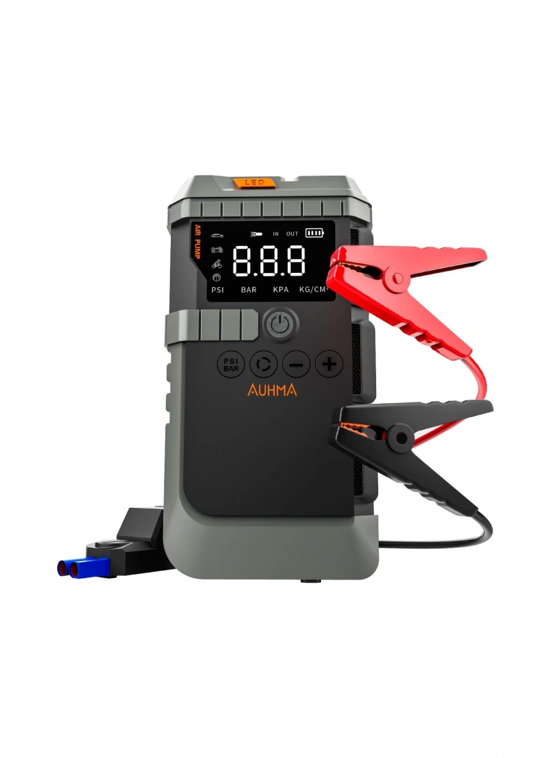 A7711 Jump Starter / Akü Takviye Cihazı | 12.000 mah 4ü 1 Arada Powerbank, Hava Kompresörü, LCD Ekran, 1