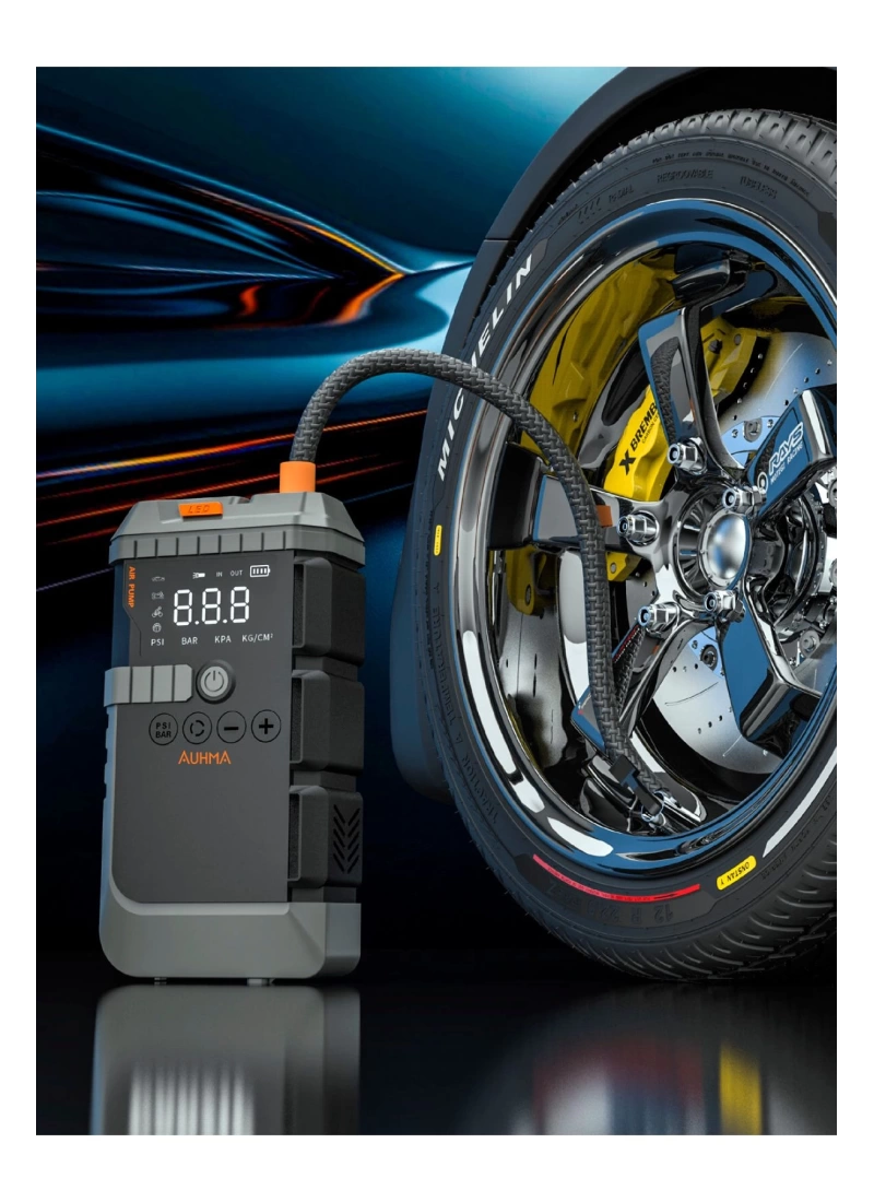 A7711 Jump Starter / Akü Takviye Cihazı | 12.000 mah 4ü 1 Arada Powerbank, Hava Kompresörü, LCD Ekran, 1