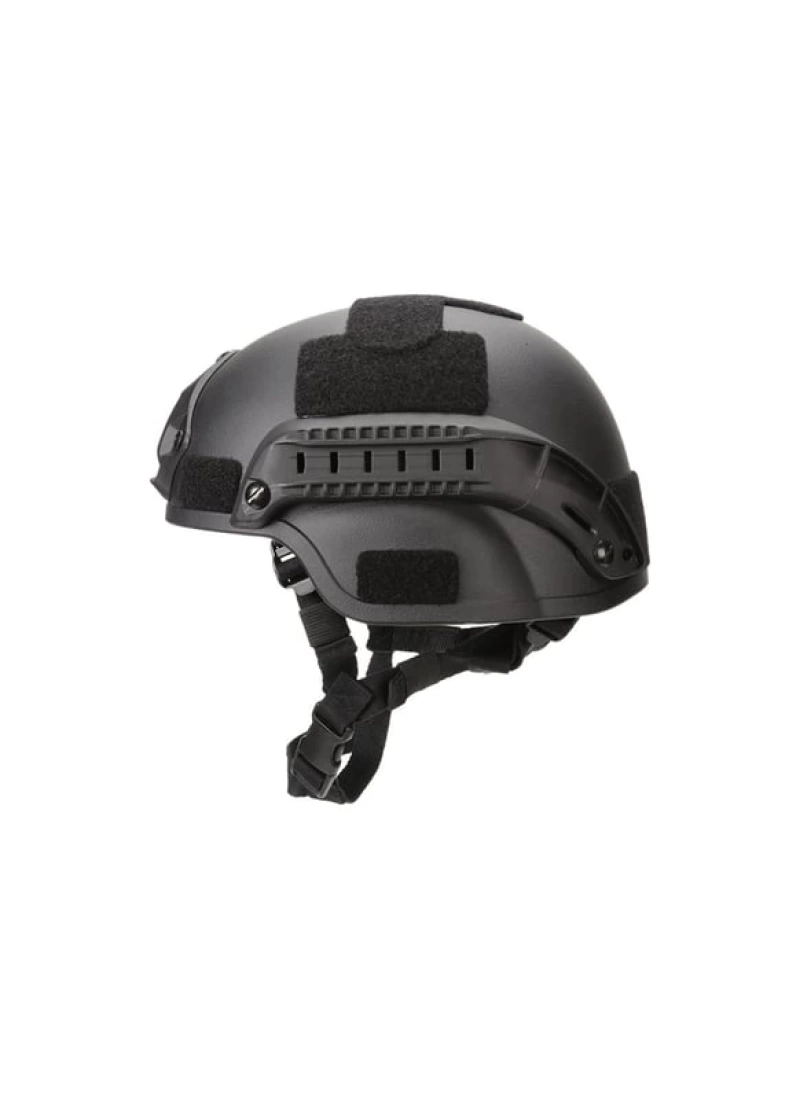Airsoft Raylı Koruyucu Kask Miğfer Siyah