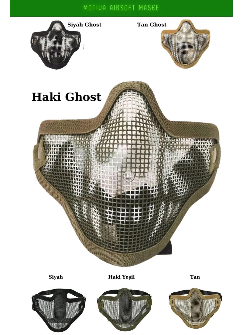 Airsoft Yüz Maskesi Black Koruyucu Pro Çelik Tel Maske