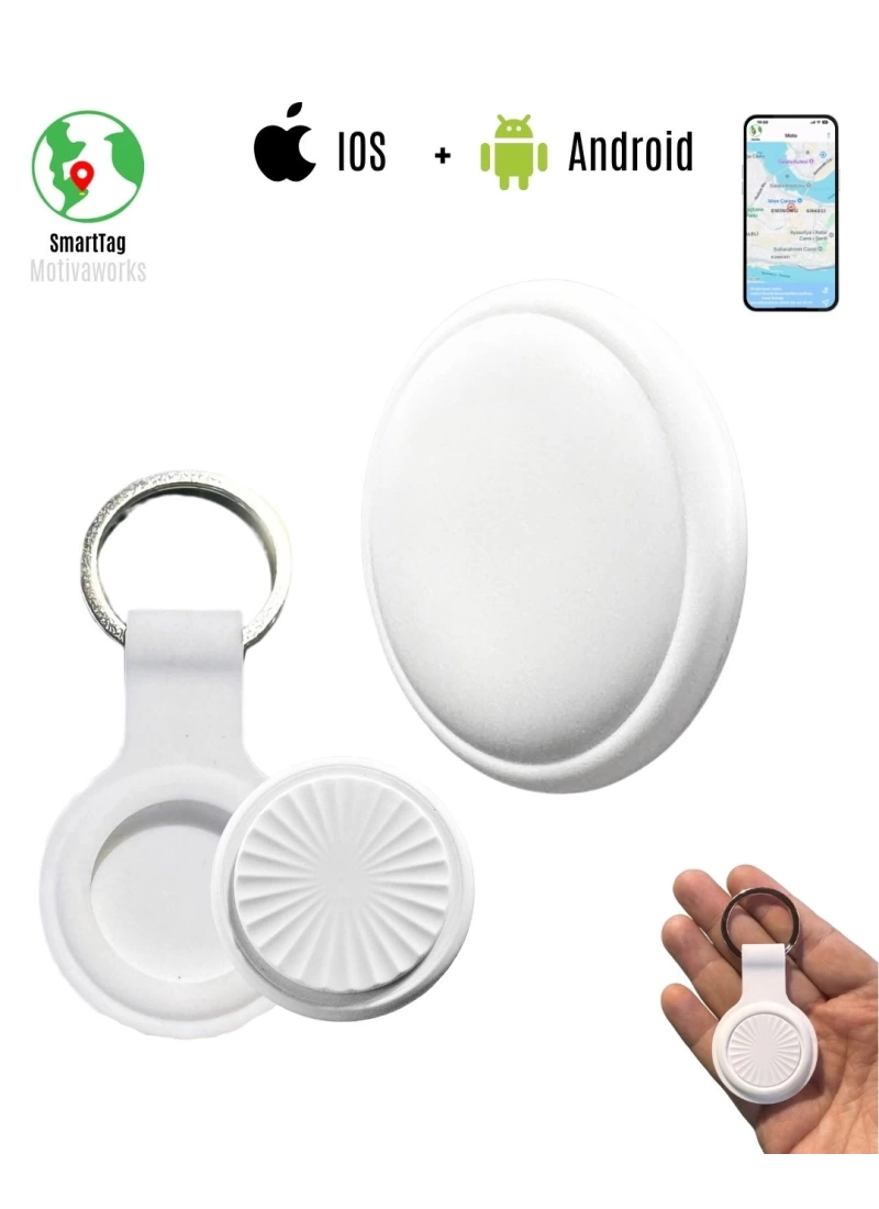 Airtag Akıllı GPS Takip Cihazı Apple IOS + Android  Uyumlu SmartTag (Beyaz)