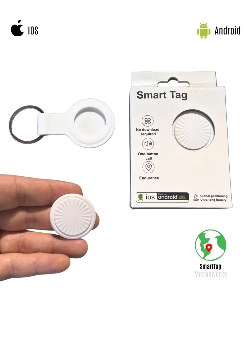 Airtag Akıllı GPS Takip Cihazı Apple IOS + Android  Uyumlu SmartTag (Beyaz)