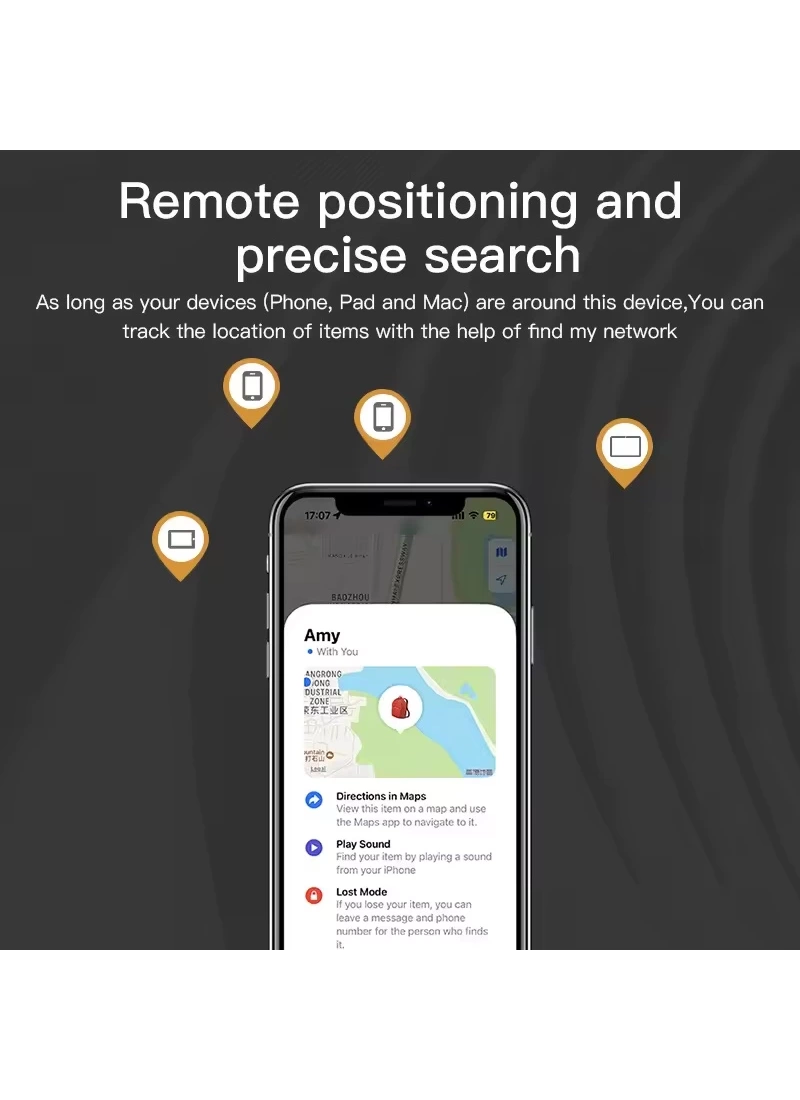 Airtag Akıllı GPS Takip Cihazı Apple IOS Uyumlu SmartTag (Siyah)