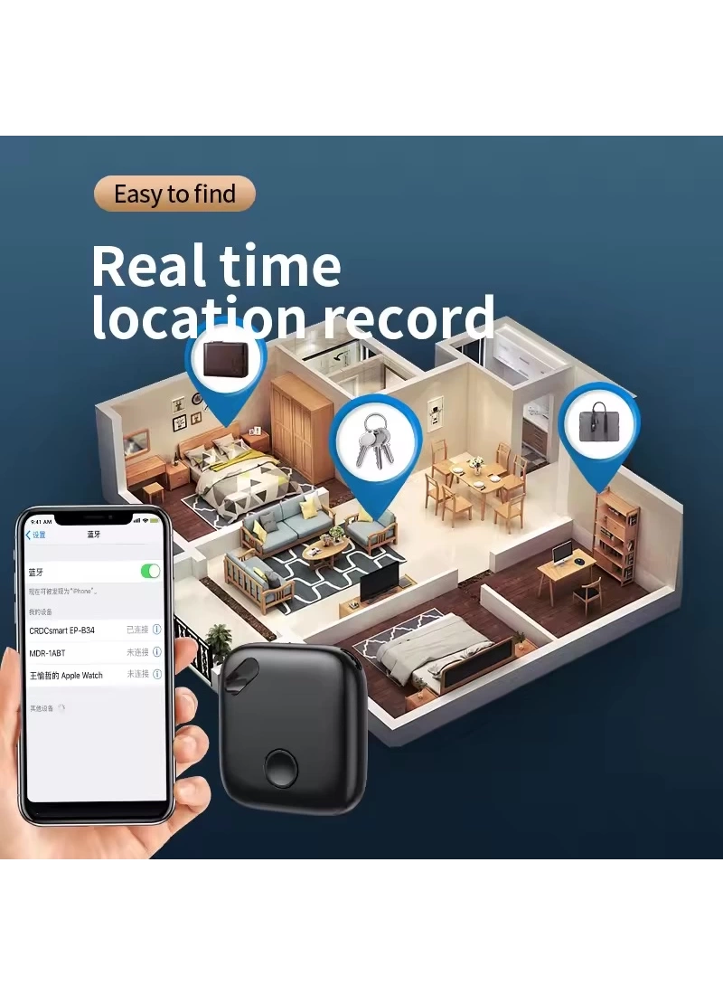 Airtag Akıllı GPS Takip Cihazı Apple IOS Uyumlu SmartTag (Siyah)