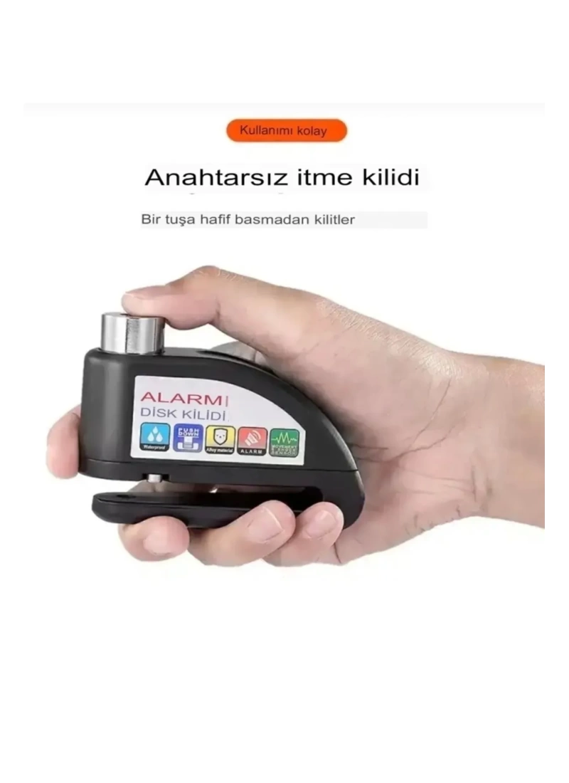 Alarmlı Disk Kilidi 110 Desibel Su Geçirmez Kolay Kullanımlı Hareket Sensörlü