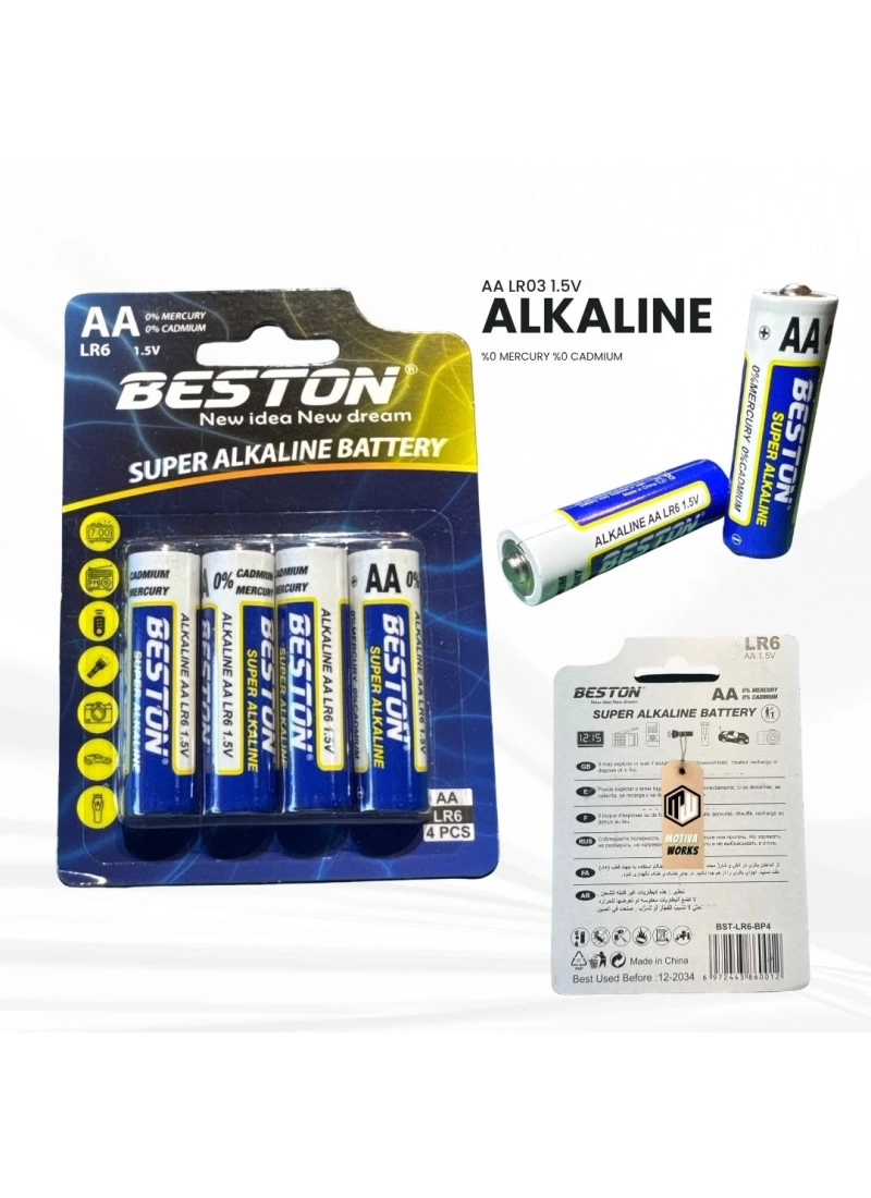Alkaline Pil Battery 4 Adet 1.5V AA Kalem Pil