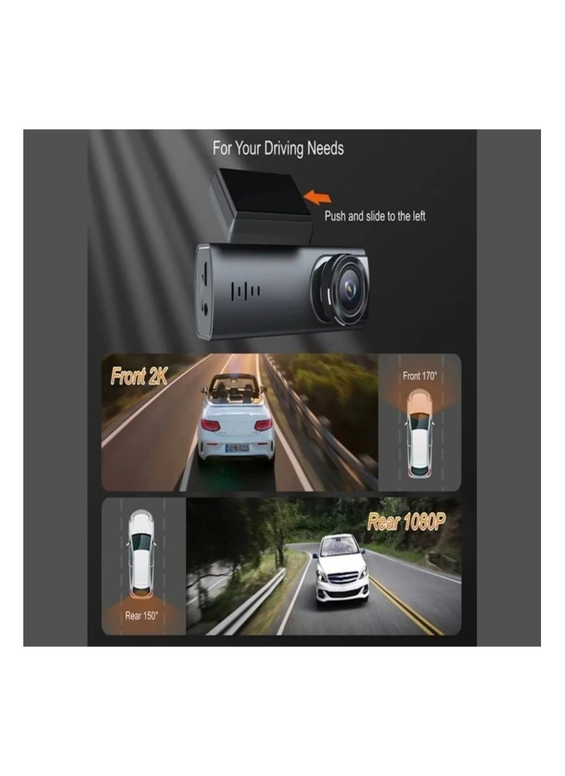 Araç İçi Kamera Wifi DVR Ön Sensörlü 3MP 1920*1080p Type-C 170 Derece Geniş Açı 128GB MicroSD Destekli
