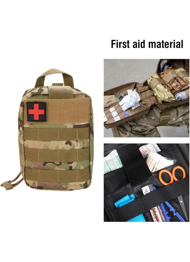 20CM Askeri Taktik Tıbbi Medikal Çanta Multicam Kamuflaj Molle İlk Yardım Çantası No13
