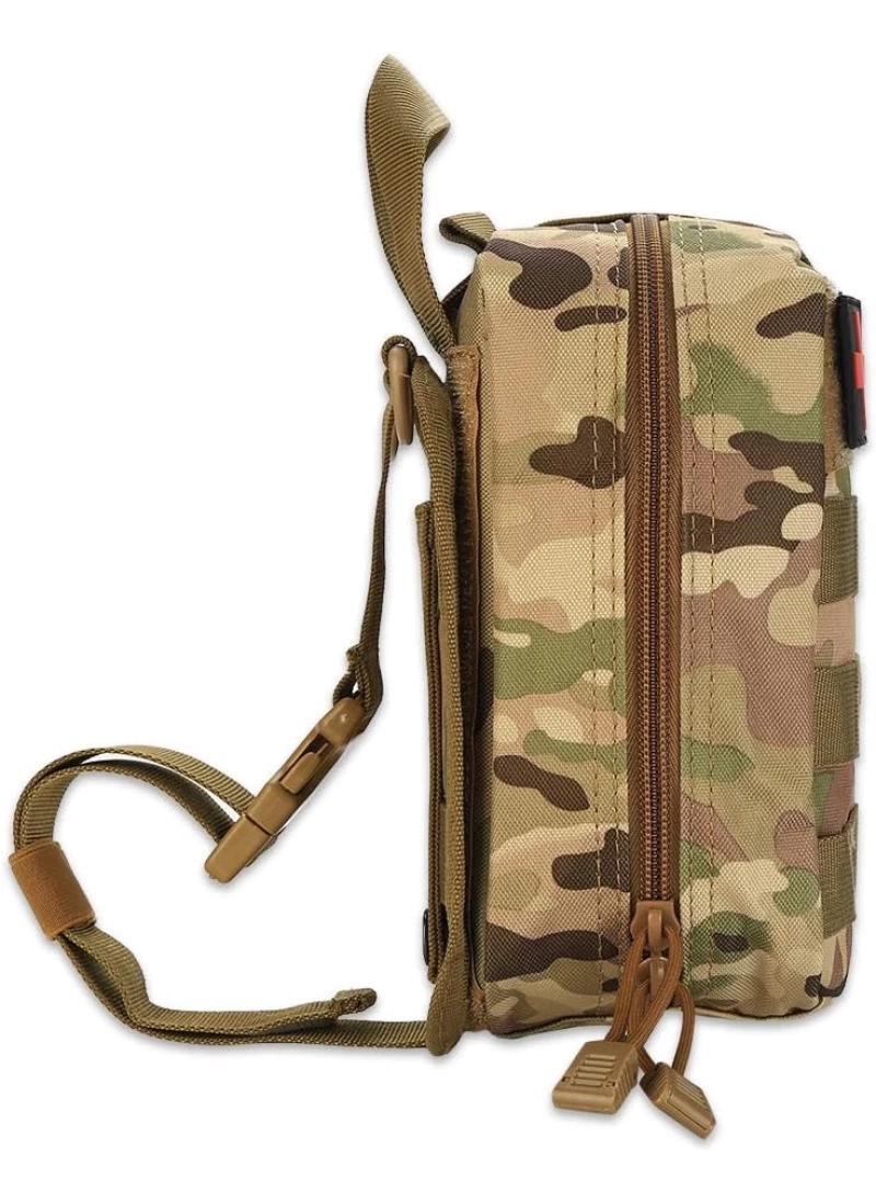 20CM Askeri Taktik Tıbbi Medikal Çanta Multicam Kamuflaj Molle İlk Yardım Çantası No13