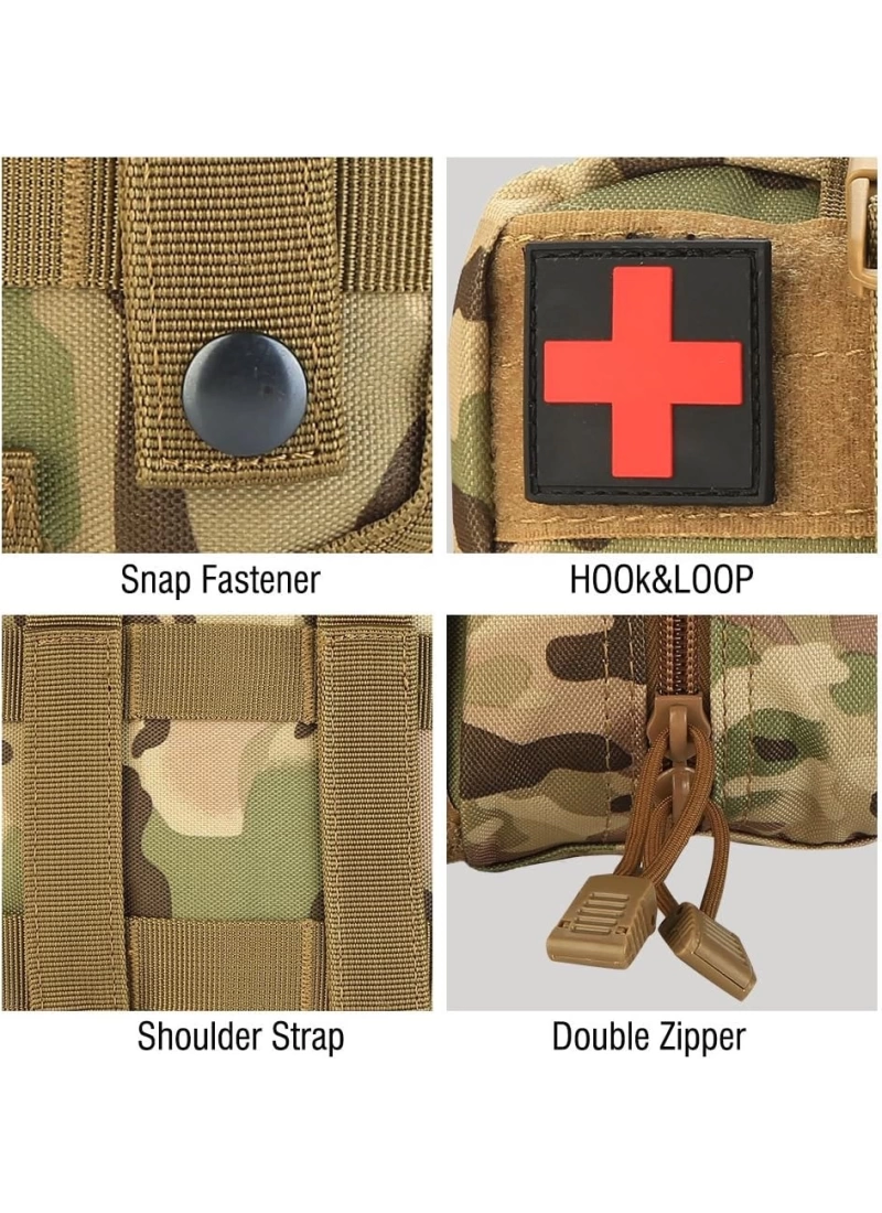 20CM Askeri Taktik Tıbbi Medikal Çanta Multicam Kamuflaj Molle İlk Yardım Çantası No13
