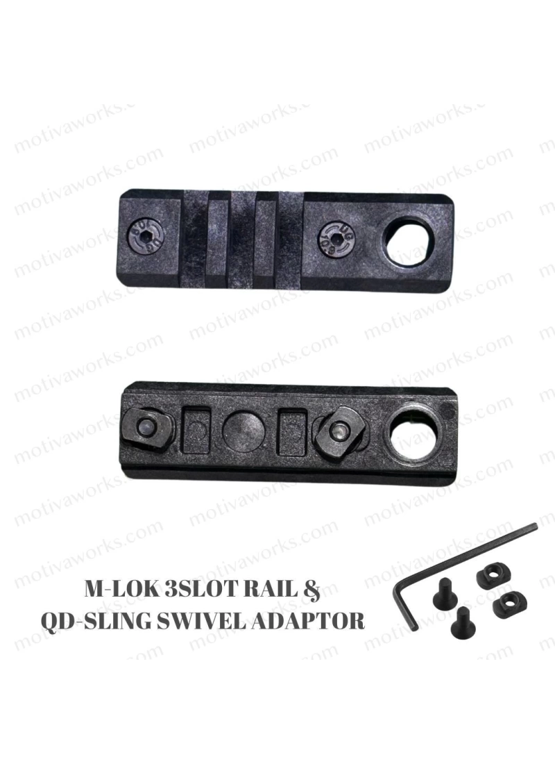 M-Lok Rail and QD Link 3 Slot 22mm Metal Universal Tactical Rifle Sling Mount 7cm