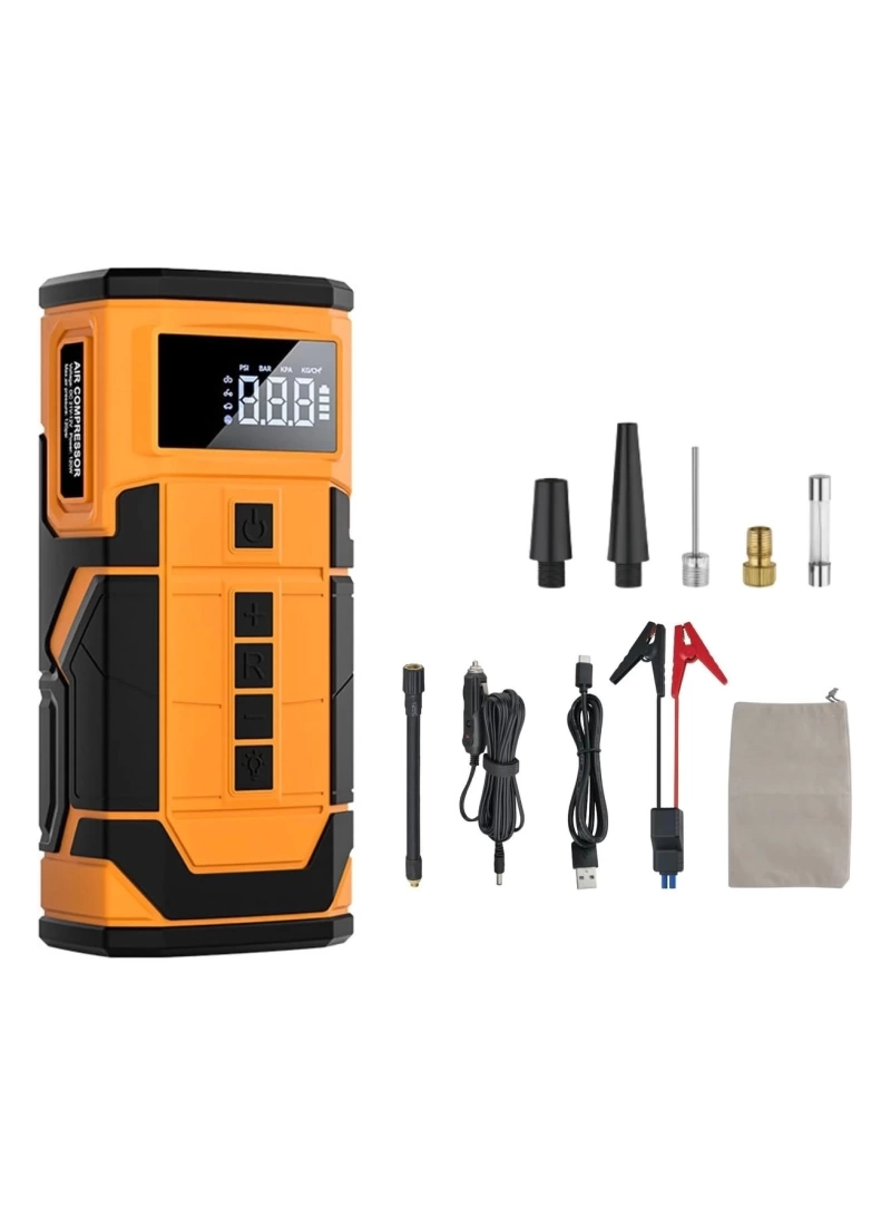 Auhma A5577 Hava Pompası Güç Bankası Araç Akü Start 8000mAh14.8V 150PSI Şarj Cihazı