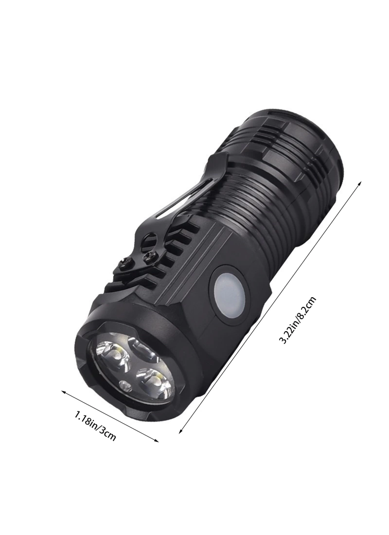 Lighting Clearance New Multifunctional Three-eye Flashlight Strong Light Magnetic Emergency Repair Lights Portable Emergency Lighting Flashlight