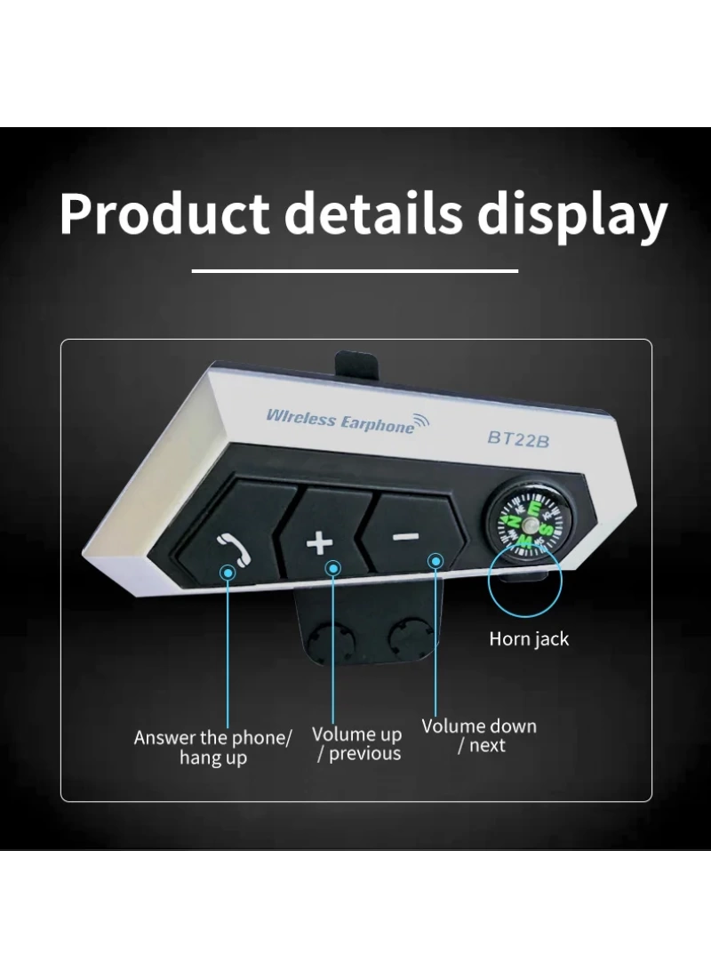 B22B Motosiklet Kask Kulaklık Bluetooth intercom