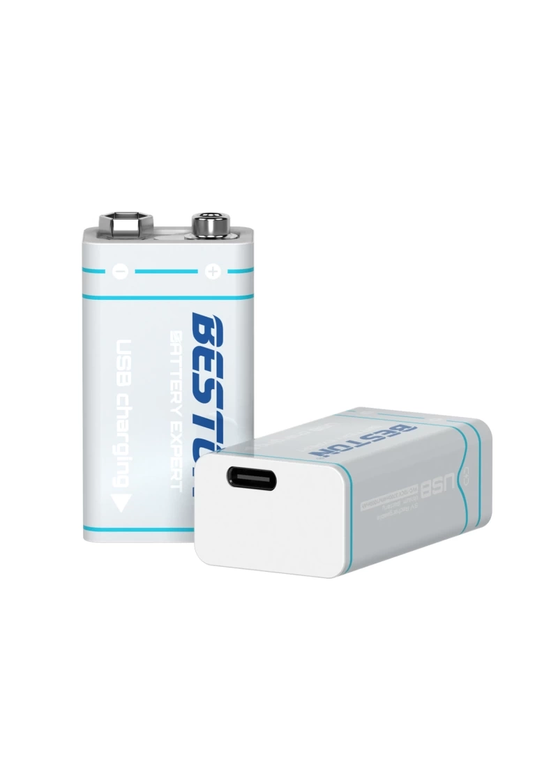 Beston USB 9V 1000mAh 500X Şarz Edilebilir Lithium Battery Type-C 3700mWh Large Energy Lityum Pil