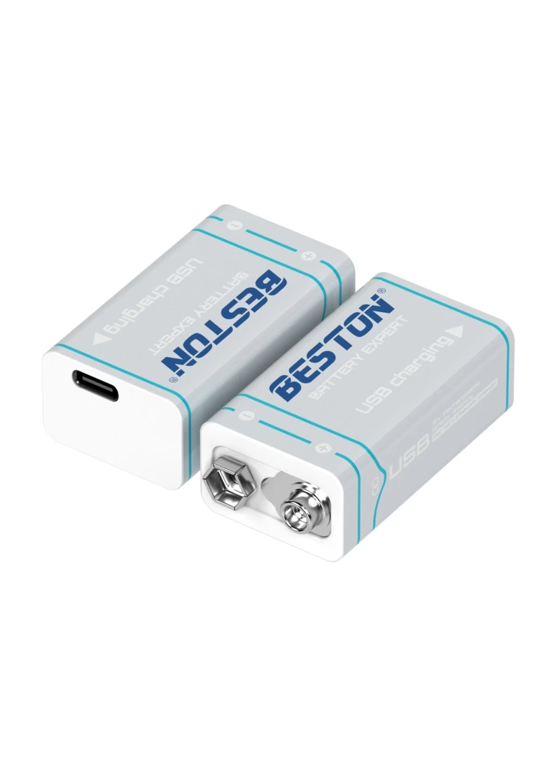 Beston USB 9V 1000mAh 500X Şarz Edilebilir Lithium Battery Type-C 3700mWh Large Energy Lityum Pil