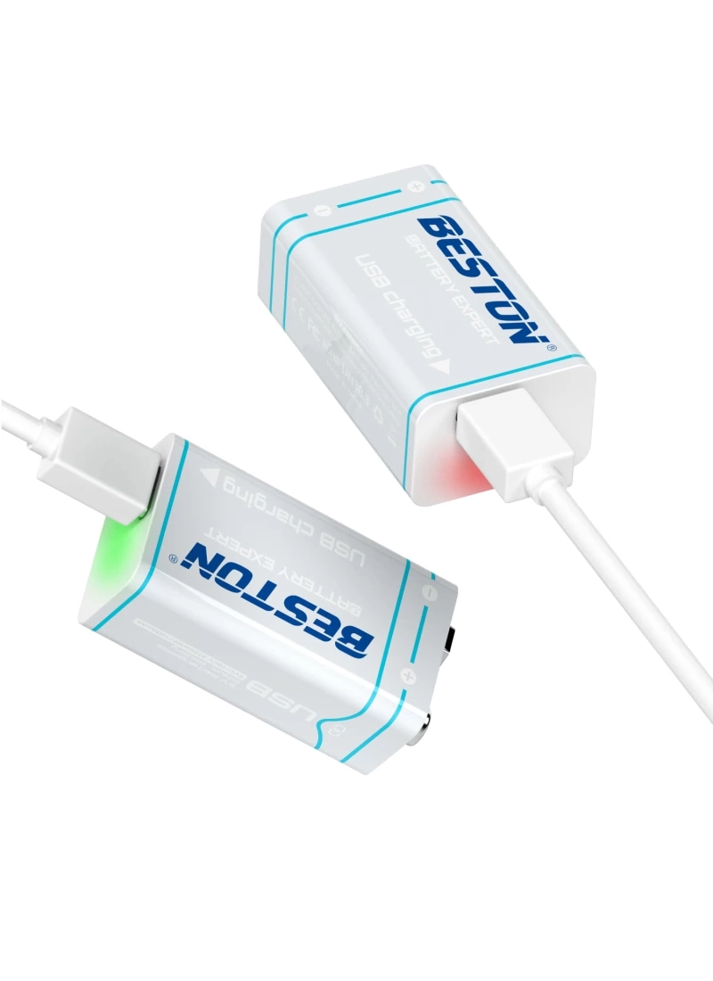 Beston USB 9V 1000mAh 500X Şarz Edilebilir Lithium Battery Type-C 3700mWh Large Energy Lityum Pil