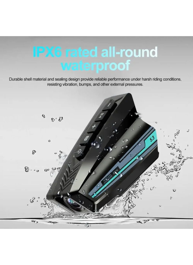 BT16 Kameralı Kask Kulaklık Muzik Sesli Asistan IPX6 Su Geçirmez 2000mAh 32GB Kart dahil