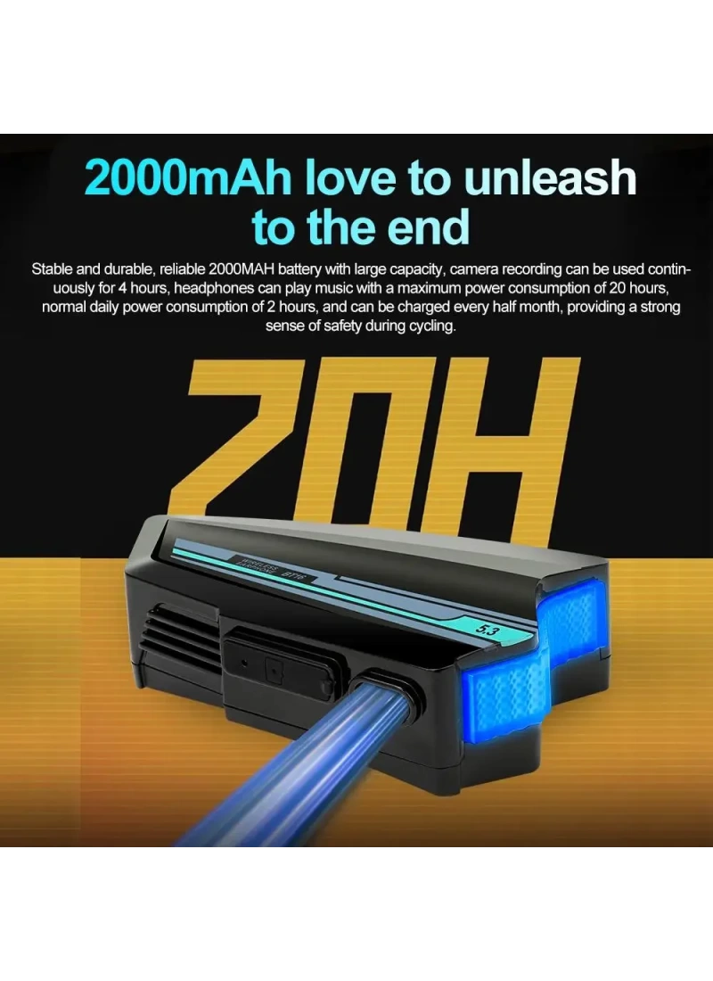 BT16 Kameralı Kask Kulaklık Muzik Sesli Asistan IPX6 Su Geçirmez 2000mAh 32GB Kart dahil