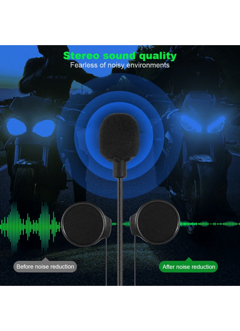 BT35 RGB intercom Motosiklet Kask Mavi BT 5.0 Mikrofonlu IP67 Waterproof Asistan Destekli Kulaklık