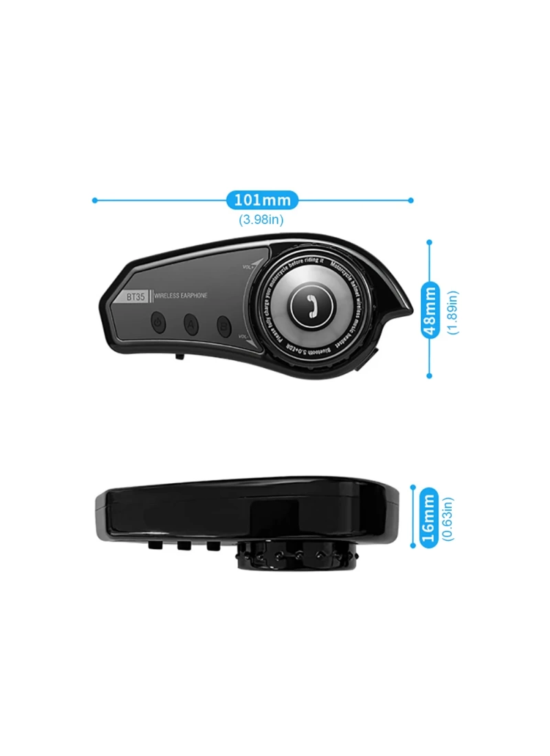 BT35 RGB intercom Motosiklet Kask Mavi BT 5.0 Mikrofonlu IP67 Waterproof Asistan Destekli Kulaklık