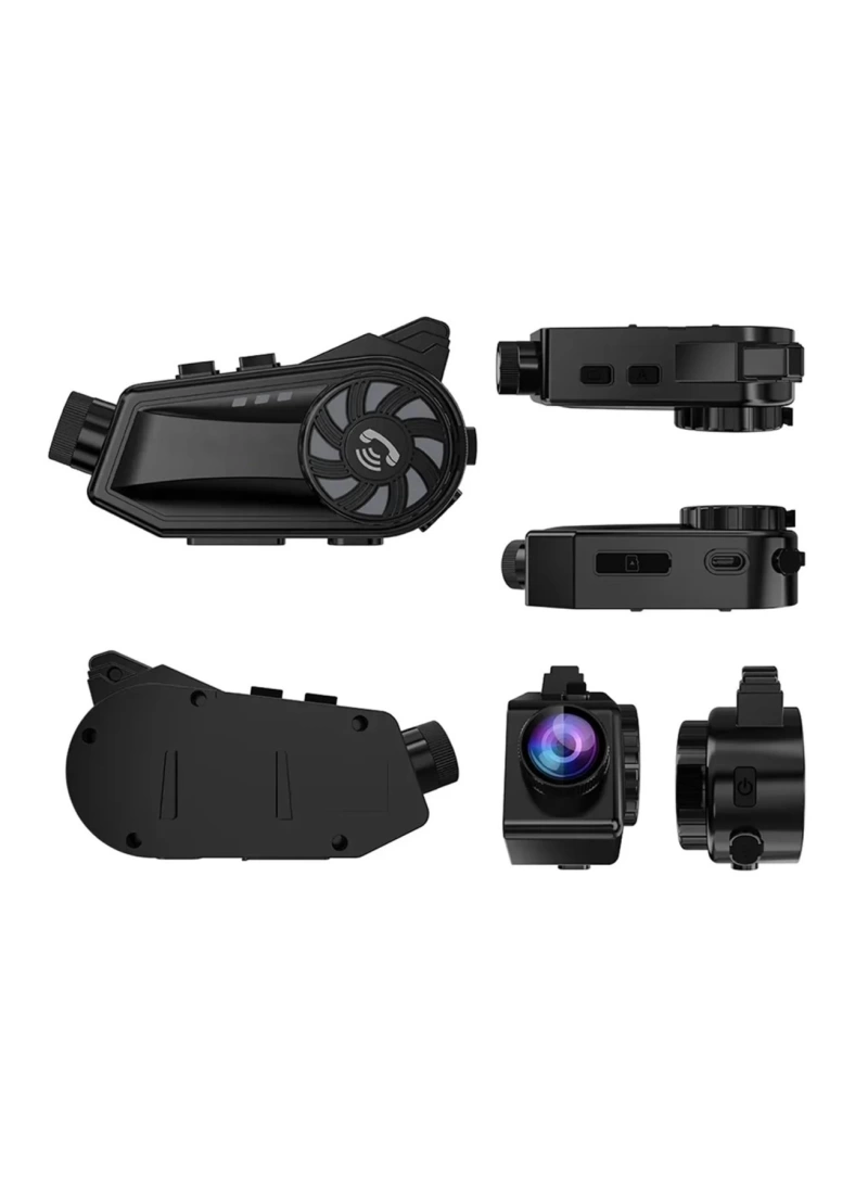 BT68 Kameralı intercom Kask Kulaklık IP65 1080P 1500mAh 32gb TF Kart Dahil
